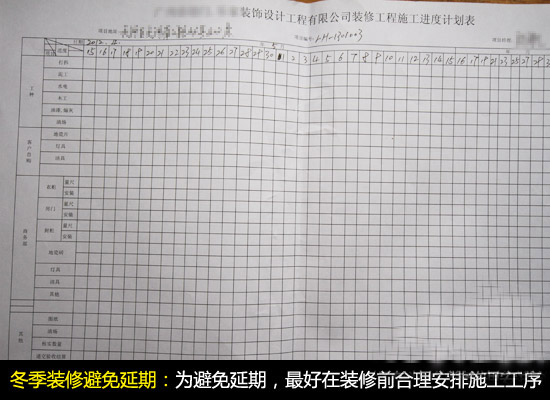 冬季装修要合理安排施工工序 冬季装修要合理安排施工工序