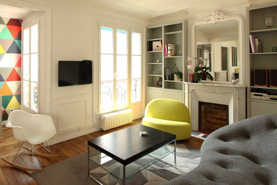 抢眼缤纷背景墙 12图个性元素打造四口之家