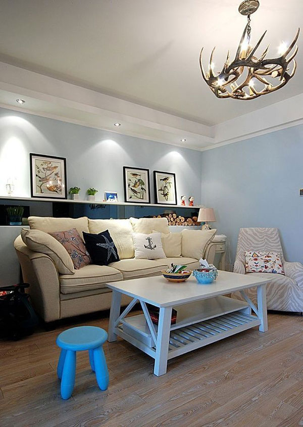 夏天里的那片蓝 90平清爽小户型装修