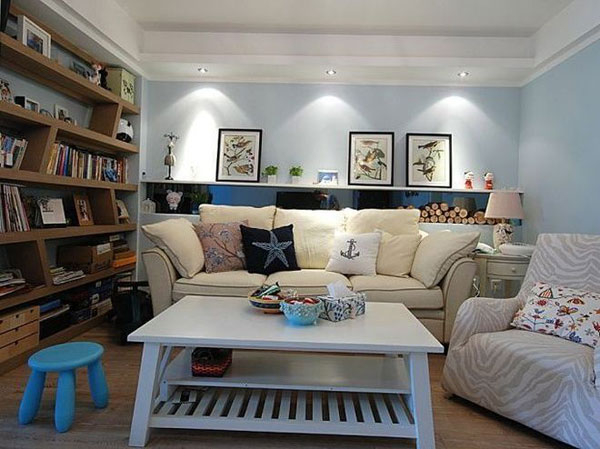 夏天里的那片蓝 90平清爽小户型装修