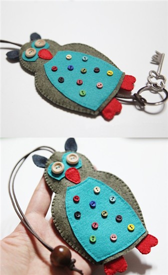 零基础布艺DIY工坊 教你做超萌猫头鹰钥匙包