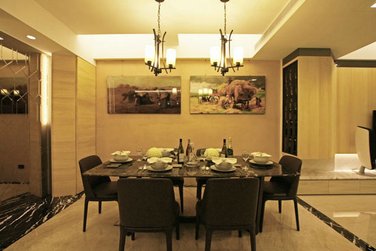 混搭风暖色空间 330平温馨别墅设计