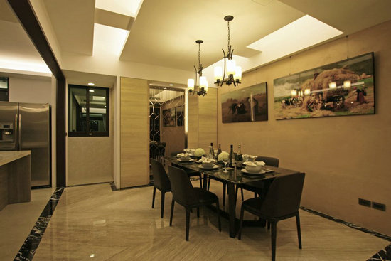 混搭风暖色空间 330平温馨别墅设计