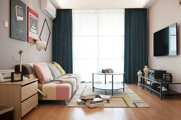 混搭柔色简单生活 65平米温馨小户型设计