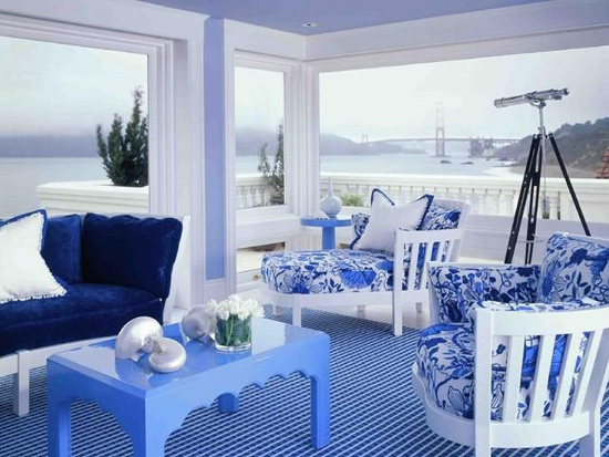 蓝+白家居 新房装修颜色搭配技巧